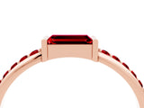 Rose gold Baguette Ruby Pavé Band with Bar Setting_10