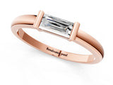 Rose gold Baguette Solitaire Bar-Set Minimalist Band_4
