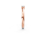 Rose gold Baguette Solitaire Bar-Set Minimalist Band_5