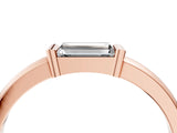 Rose gold Baguette Solitaire Bar-Set Minimalist Band_7