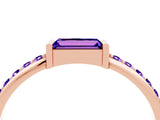 Rose gold Baguette Tanzanite Pavé Band with Bar Setting_10