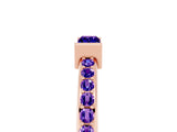 Rose gold Baguette Tanzanite Pavé Band with Bar Setting_11