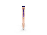 Rose gold Baguette Tanzanite Pavé Band with Bar Setting_8