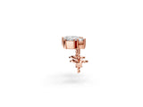 Rose gold Baguette and Princess Diamond Mosaic Abstract Stud Earrings_90