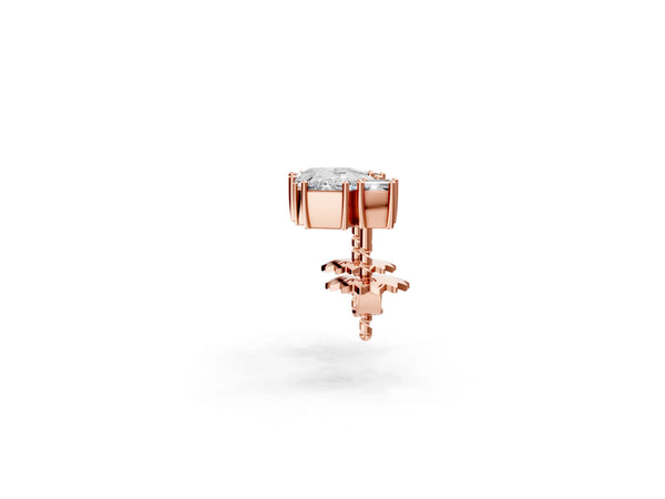 Rose gold Baguette and Princess Diamond Mosaic Abstract Stud Earrings