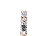 Rose gold Baguette and Round Diamond Bar Setting Half Eternity Band with Prong Setting_14