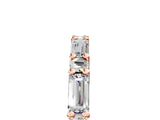 Rose gold Baguette and Round Diamond Bar Setting Half Eternity Band with Prong Setting_41