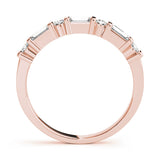Rose gold Baguette and Round Diamond Channel Set Half Eternity Band with Bar Prong Setting 1