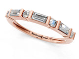 Rose gold Baguette and Round Diamond Channel Set Half Eternity Band with Bar Prong Setting_27