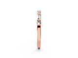 Rose gold Baguette and Round Diamond Channel Set Half Eternity Band with Bar Prong Setting_28