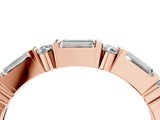 Rose gold Baguette and Round Diamond Channel Set Half Eternity Band with Bar Prong Setting_30