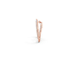 Rose gold Baguette and Round Diamond Fanned Hoop Earrings_1