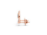 Rose gold Baguette and Round Diamond Horseshoe Stud Earrings_5