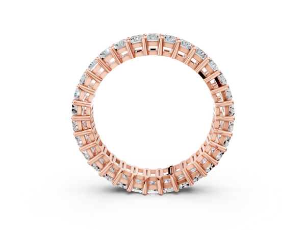 Rose gold Baguette cut diamond Eternity Band with Shared Prong Setting