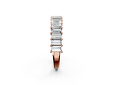 Rose gold Baguette cut diamond Half Eternity Band with Shared Prong Setting_23