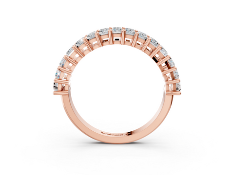Rose gold Baguette cut diamond Half Eternity Band with Shared Prong Setting_24