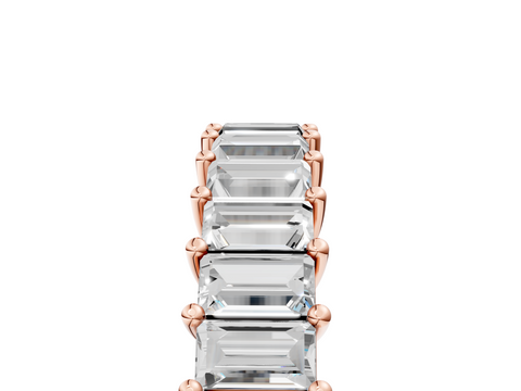 Rose gold Baguette cut diamond Half Eternity Band with Shared Prong Setting_26