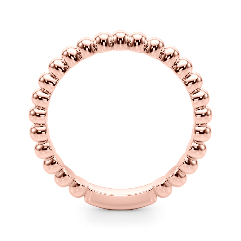Rose gold Beaded Round Stone Eternity Band with Bezel Setting 1