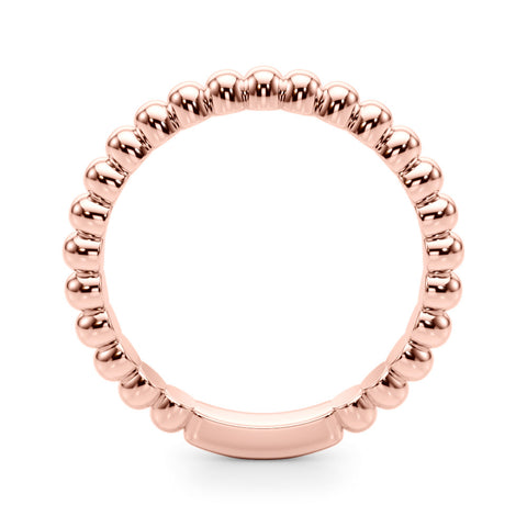 Rose gold Beaded Round Stone Eternity Band with Bezel Setting 1
