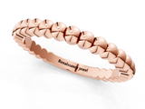 Rose gold Beaded Round Stone Eternity Band with Bezel Setting_22