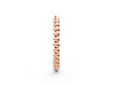 Rose gold Beaded Round Stone Eternity Band with Bezel Setting_23