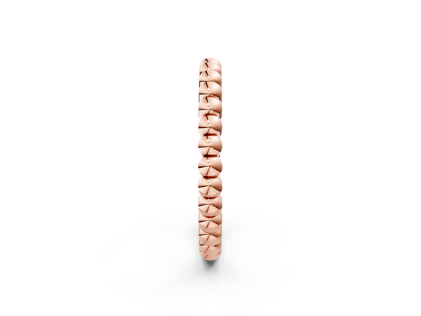 Rose gold Beaded Round Stone Eternity Band with Bezel Setting