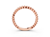 Rose gold Beaded Round Stone Eternity Band with Bezel Setting_24