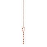 Rose gold Bezel Marquise and Round Diamond Pendant 2