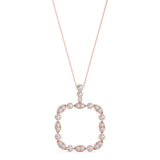 Rose gold Bezel Marquise and Round Diamond Pendant