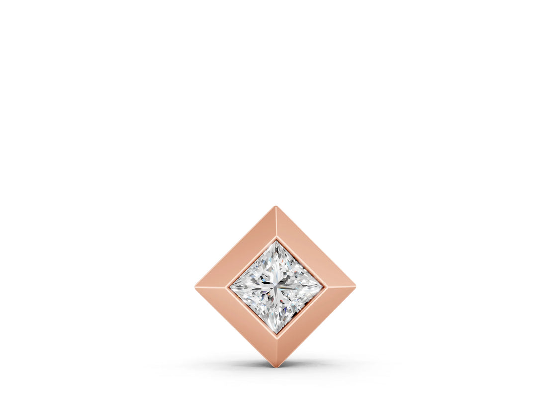 Rose gold Bezel Princess Cut Diamond Pendant_11
