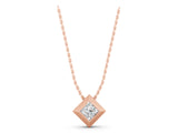 Rose gold Bezel Princess Cut Diamond Pendant_12