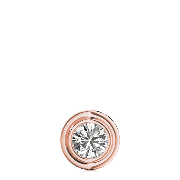 Rose gold Bezel Round Diamond Pendant 1