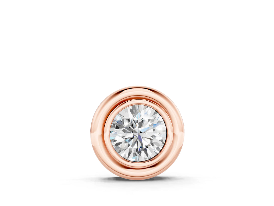 Rose gold Bezel Round Diamond Pendant_11