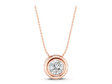Rose gold Bezel Round Diamond Pendant_12