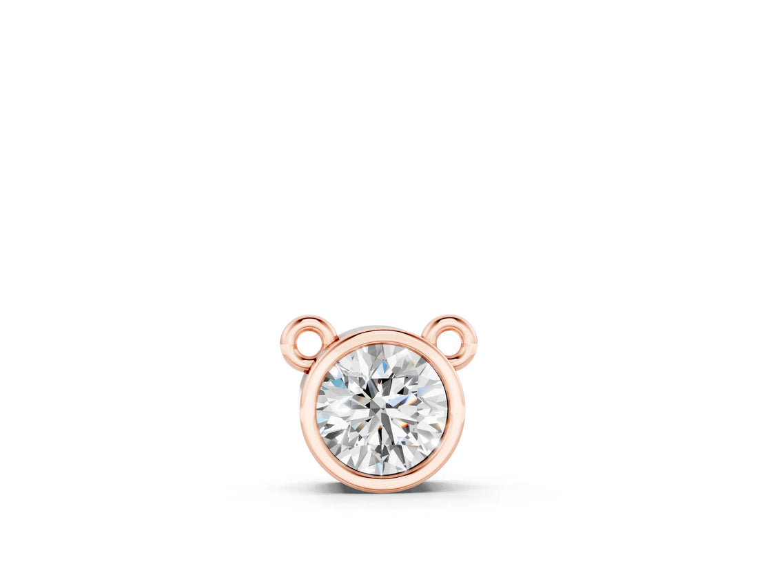 Rose gold Bezel Round Solitaire Pendant_9