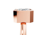 Rose gold Bezel Set Asscher Cut Solitaire Engagement Ring with Classic Band_8