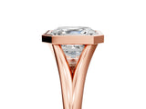 Rose gold Bezel Set Asscher Cut Solitaire Ring with Tapered Band 5