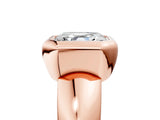 Rose gold Bezel Set Asscher Solitaire Ring with Wide Band 5