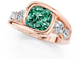 Rose gold Bezel Set Cushion Cut Diamond Split Shank Ring_1