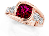 Rose gold Bezel Set Cushion Cut Diamond Split Shank Ring_1