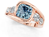 Rose gold Bezel Set Cushion Cut Diamond Split Shank Ring_1