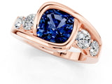 Rose gold Bezel Set Cushion Cut Diamond Split Shank Ring_1