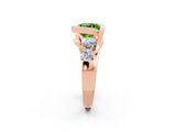 Rose gold Bezel Set Cushion Cut Diamond Split Shank Ring_2