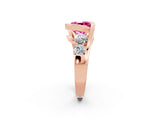 Rose gold Bezel Set Cushion Cut Diamond Split Shank Ring_2