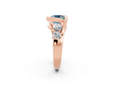 Rose gold Bezel Set Cushion Cut Diamond Split Shank Ring_2