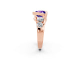 Rose gold Bezel Set Cushion Cut Diamond Split Shank Ring_2