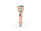 Rose gold Bezel Set Cushion Cut Diamond Split Shank Ring_2