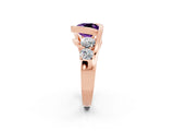 Rose gold Bezel Set Cushion Cut Diamond Split Shank Ring_2