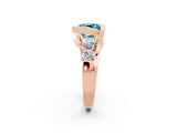 Rose gold Bezel Set Cushion Cut Diamond Split Shank Ring_2