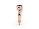 Rose gold Bezel Set Cushion Cut Diamond Split Shank Ring_2